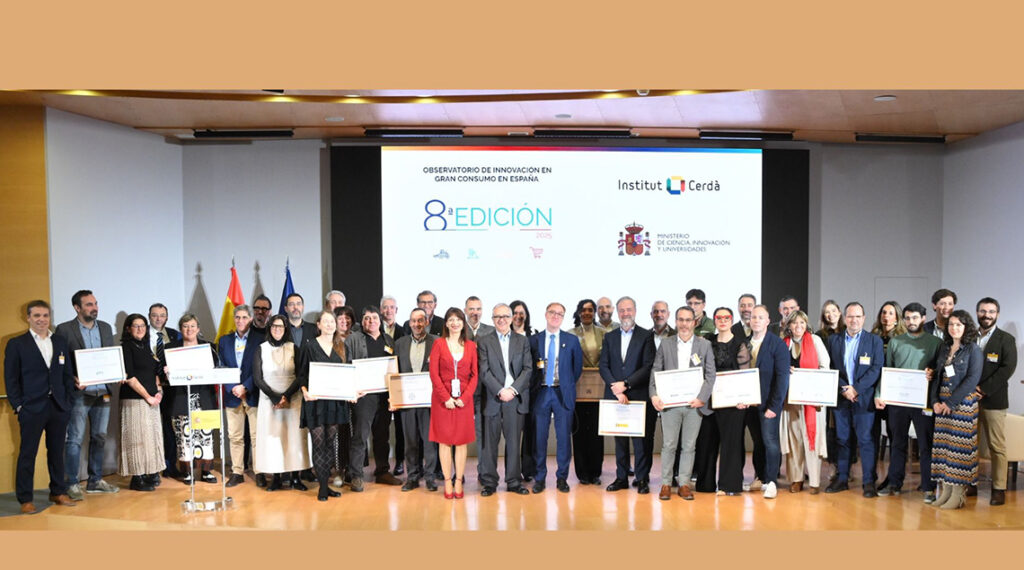 Empresas que han obtenido el reconocimiento por sus innovaciones en la 8ª edición del Observatorio de Innovación en Gran Consumo promovido por el Institut Cerdà
